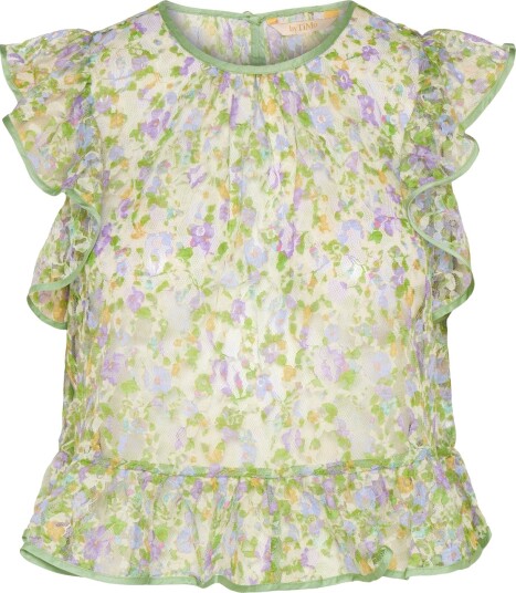 by Ti Mo Lace Ruffle Top Cream L