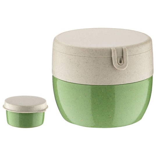 koziol Gjenbrukbar matbeholder Bentobox M; 12.7x12x10 cm (LxBxH); Grønn; Rund; 3 Stykk / Forpakning