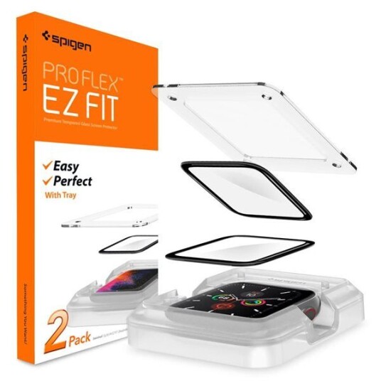 Spigen ProFlex EZ Fit 2-Pack Skjermbeskytter til Apple Watch 44mm - Gjennomsiktig