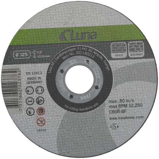 Luna Kappeskive 125x1,0x22 Stein