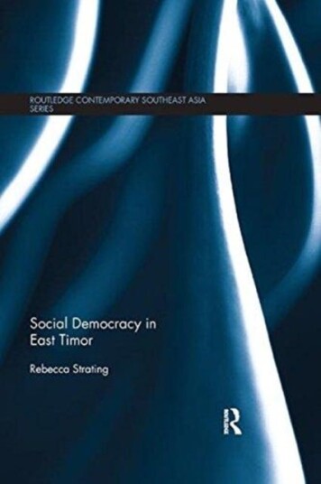 Social Democracy In East Timor Av Rebecca (La Trobe University Australia) Strating