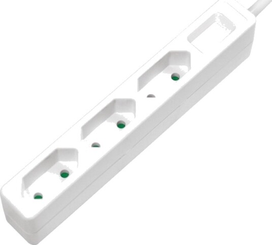 LogiLink slank 3 veis Euro stikkontakt 1.5m hvit LPS229