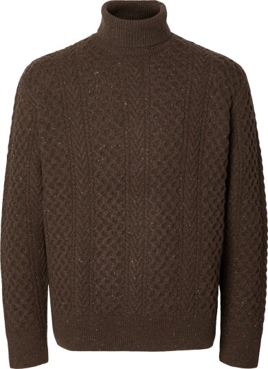 Selected Slmland Ls Knit Cable Roll Neck DELICIOSO S