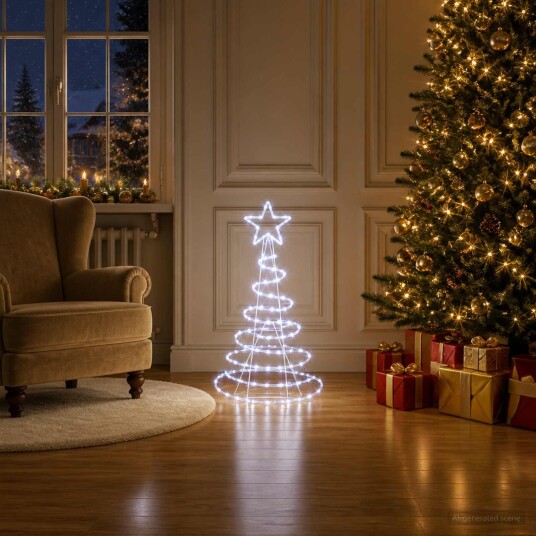 vidaXL LED-juletre LOVIISA 100 LED-lys Kaldhvit 51 x 99 cm