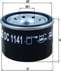 Oljefilter MAHLE ORIGINAL OC 1141 Oljefilter MAHLE ORIGINAL OC 1141
