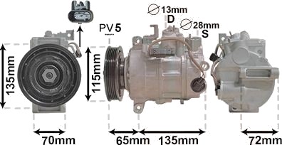 AC kompressor VAN WEZEL 3001K702