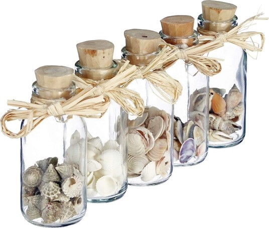 Dekorative skjellflasker – Beach Vibes for Home Decor