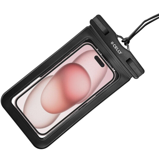 Celly Splashbag Vanntett Veske for Smartphone IP68 Maks 6,9" Svart
