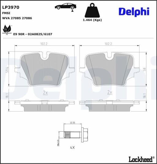 Bremseklosser DELPHI LP3970