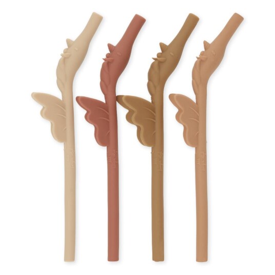 Konges Sløjd 4 pack silicone straw unicorn rose mix Konges Sløjd 4 pack silicone straw unicorn rose mix