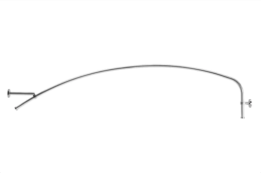 Hefe dusjforhengstang, 200 cm, aluminium
