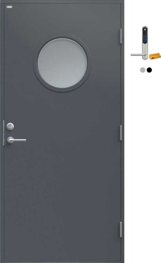 Ytterdør Diplomat Rose Klart Glass med Yale Doorman Classic Home