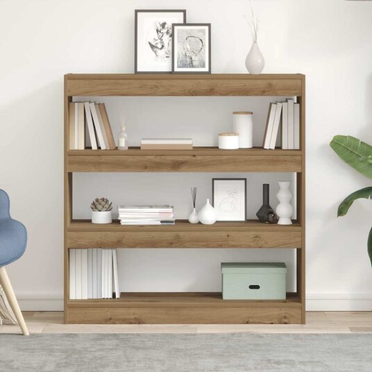 Bokskap/Romdeler i Håndlaget Eik   100x30x103cm Laget av Konstruert Tre