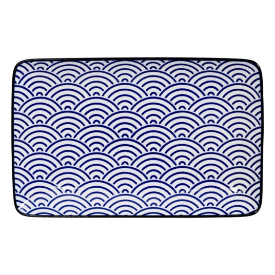 Tokyo Design Studio Nippon Blue Sushi Plate 13,5x21 cm Wave Tokyo Design Studio Nippon Blue Sushi Plate 13,5x21 cm Wave