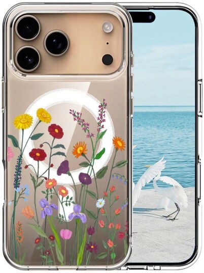 EIDERWOOD iPhone 17 Pro Hybrid Plast Deksel – MagSafe-kompatibelt – Ville Blomster