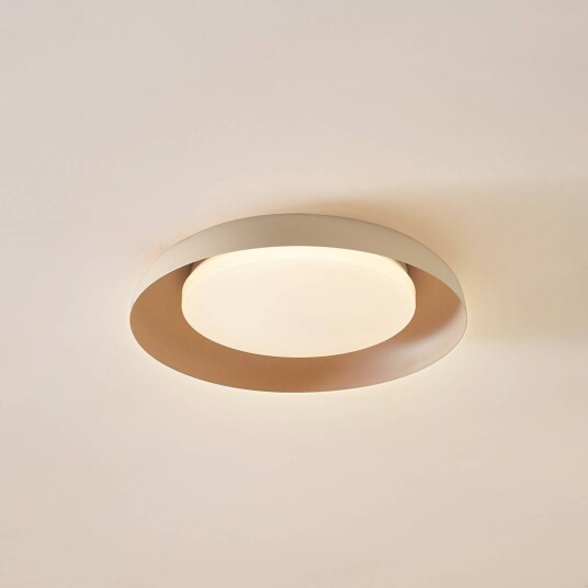 Lindby LED-taklampe Florie beige metall Ø 40 cm