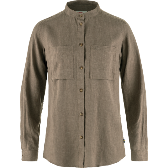 Fjellreven Women"s Övik Hemp Shirt Long Sleeve Suede Brown L