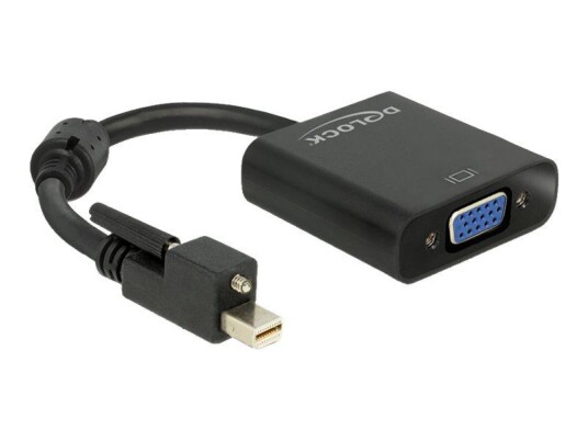 Delock Adapter mini Displayport 1.2 male with screw > VGA female - videokonverter - svart