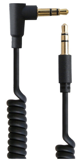 Senz Mini Jack spiralkabel M-M 0,8 m svart Senz Mini Jack spiralkabel M-M 0,8 m svart