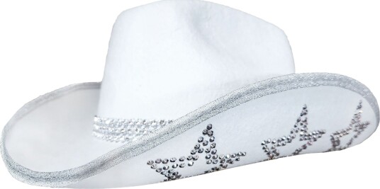 Espa Cowboyhatt med strass-stjerner Hvit One size 50693