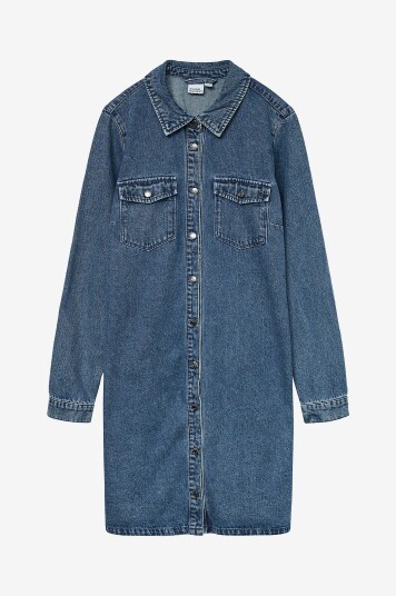 Vero Moda Denimkjole vmJennie LS Short Denim Dress GA NO Blå Vero Moda Denimkjole vmJennie LS Short Denim Dress GA NO Blå