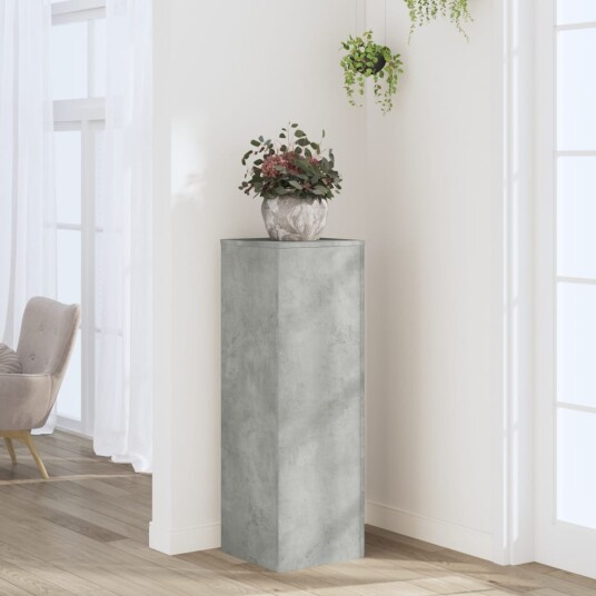 Plantestativ betonggrå 33x33x100 cm konstruert tre Plantestativ betonggrå 33x33x100 cm konstruert tre