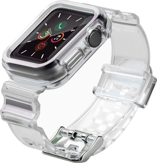 Hurtel Silikonarmbånd Armbåndsarmbånd Armbåndsveske Lys Sett for Apple Watch 40mm Svart