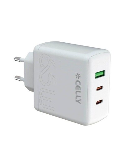 CELLY ProPower TC3GAN65WEVO power adapter - GaN - USB 2 x USB-C - 65 Watt