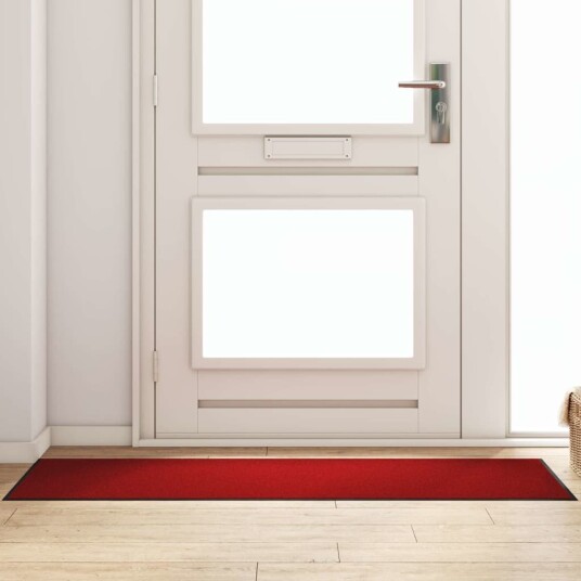 Dørmatte Annet Rød og svart 60 x 180 cm Polypropylen og vinyl Dørmatte Annet Rød og svart 60 x 180 cm Polypropylen og vinyl