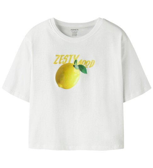 Name It T skjorte NkfFarinaz Bright White/Lemon Name It 7 8 år 122 128 T skjorte Gul Hvit