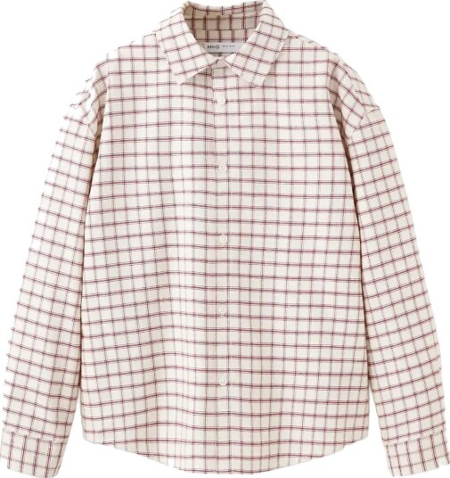 Mango Checked Flannel Shirt LIGHT BEIGE 7