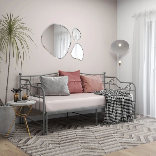 vidaXL Uttrekkbar ramme til sovesofa grå metall 90x200 cm