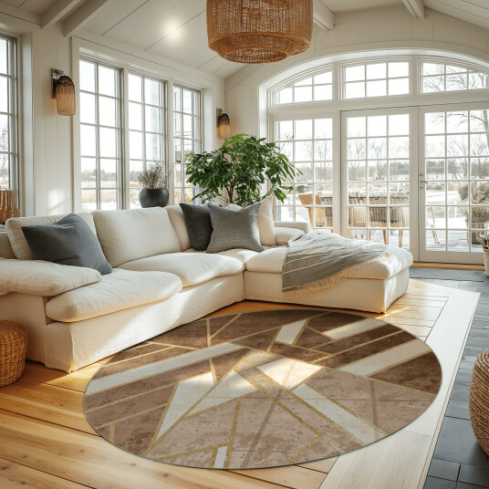 Rundt teppe Amasra beige Størrelse: Ø 120 cm