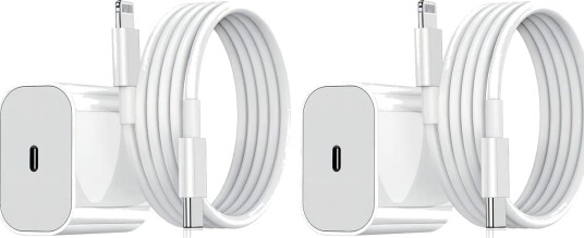 Hurtiglader 20W USB-C for iPhone 2-pak