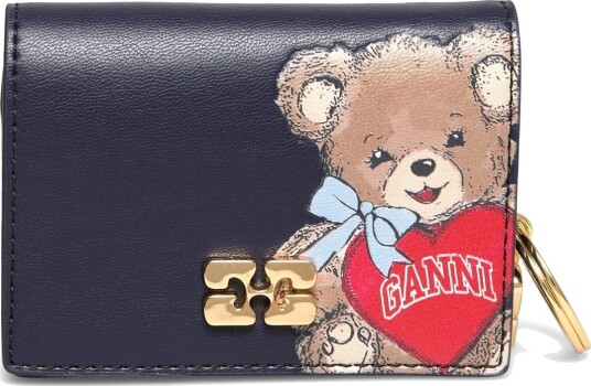 Ganni Navy Bou Card Holder Navy ONE SIZE Ganni Navy Bou Card Holder Navy ONE SIZE