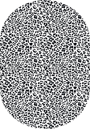 Ovalt teppe Leopard svart/hvit Størrelse: 160 x 230 cm