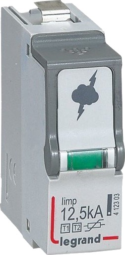 Legrand Transientbeskyttelse Type 1+2 Plug-in Modul, 12,5kA Legrand Transientbeskyttelse Type 1+2 Plug-in Modul, 12,5kA