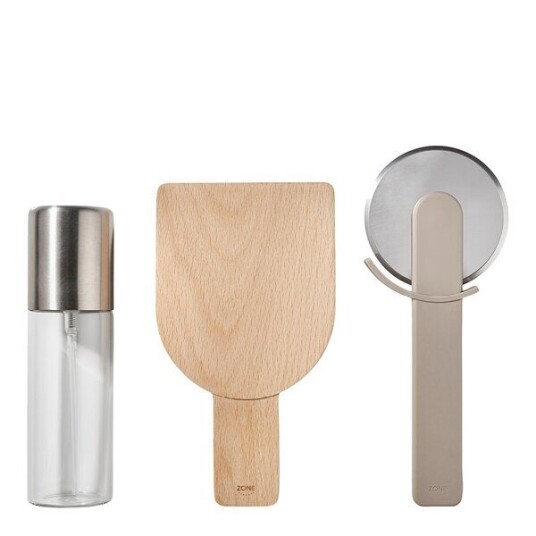 Zone - Singles pizzasett 3 deler soft taupe Zone - Singles pizzasett 3 deler soft taupe
