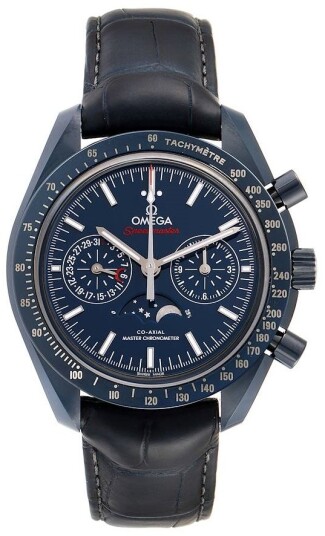 Omega Herreklokke 304.93.44.52.03.001 Speedmaster Moonwatch Blå/Lær