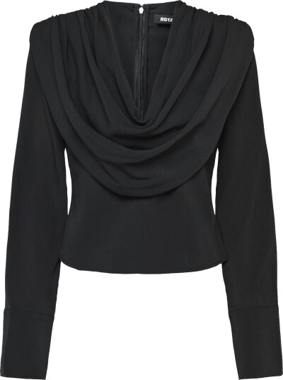 ROTATE Draped Blouse Black 40 ROTATE Draped Blouse Black 40