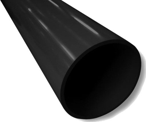 Plastmo Nedløpsrør 75mm 3m sort til plast takrenner