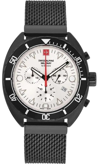 Swiss Alpine Military Herreklokke 7066.9172 Turtle Hvit/Stål Ø44 mm