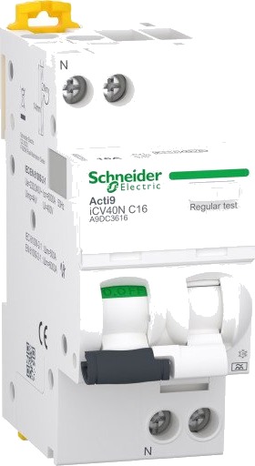 Schneider Electric Acti9 combination circuit breaker icv40n 1p+n 16a c 30ma 6ka kl. a 36 mm (3606489444136)