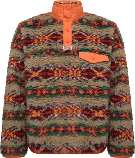 Polo Ralph Lauren Relaxed Fit Pile Fleece Pullover RED ROCK FAIRISLE M Polo Ralph Lauren Relaxed Fit Pile Fleece Pullover RED ROCK FAIRISLE M