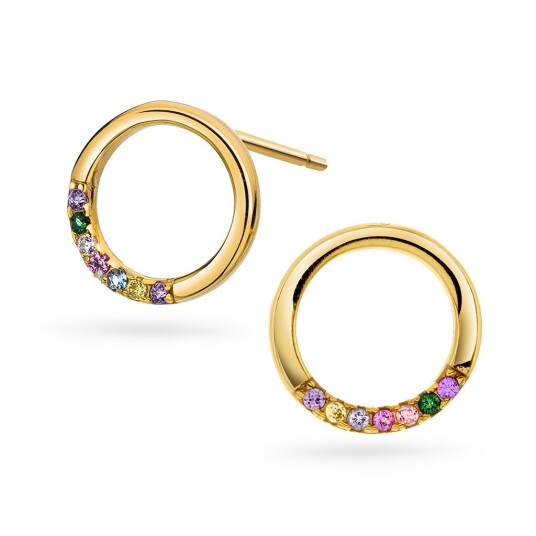 Pan Jewelry Øredobber i 925 forgylt sølv med zirkonia