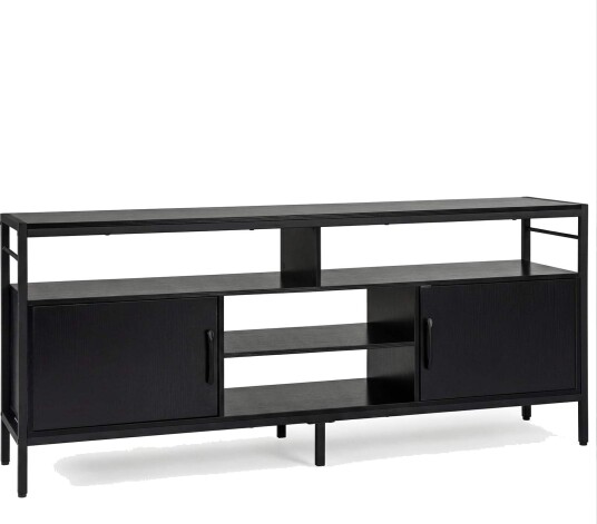 TV stativ for 65" TV er svart – rikelig med oppbevaringsplass og solid design