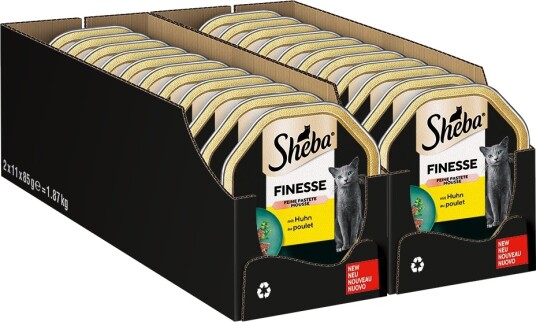 Sheba Våtfôr Megapakke Skåler Mousse Med Kylling 22 X 85 G