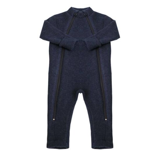 Joha Ullfleece Heldress Til Baby Med Glidelås, Navy