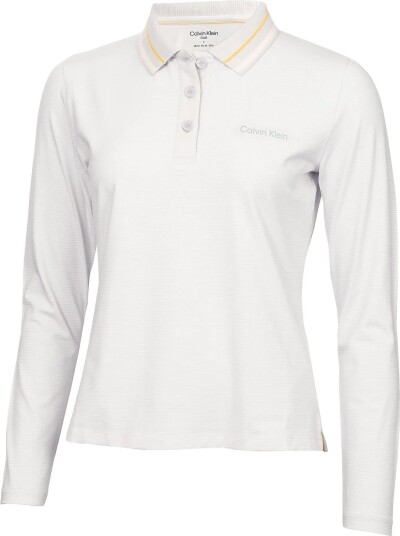 Calvin Klein Golf Aster Mini Stripe L/S Polo Cream S