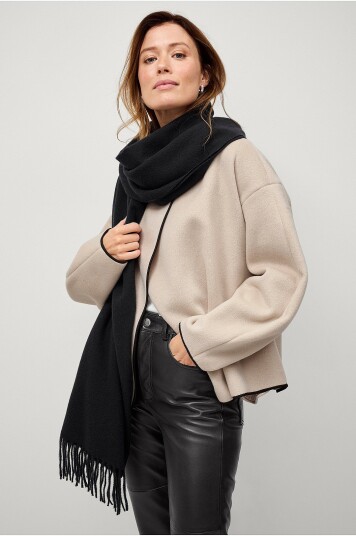 Ellos Collection Skjerf med frynser Svart